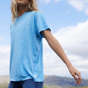 Free People Keep Rolling Tee Ice Blue NWT Size L